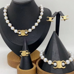 Stainless steel jewelry necklace Earrings Bracelet ring Wholesale