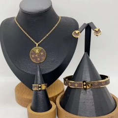 Stainless steel jewelry necklace Earrings Bracelet ring Wholesale