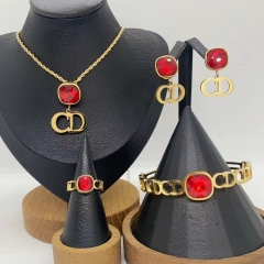 Stainless steel jewelry necklace Earrings Bracelet ring Wholesale