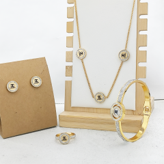 Stainless steel jewelry necklace Earrings Bracelet ring Wholesale