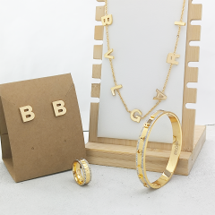 Stainless steel jewelry necklace Earrings Bracelet ring Wholesale