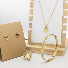 Stainless steel jewelry necklace Earrings Bracelet ring Wholesale