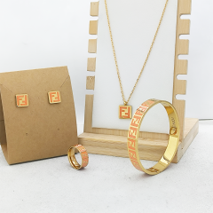 Stainless steel jewelry necklace Earrings Bracelet ring Wholesale