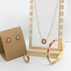 Stainless steel jewelry necklace Earrings Bracelet ring Wholesale