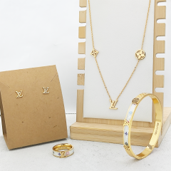 Stainless steel jewelry necklace Earrings Bracelet ring Wholesale