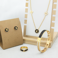 Stainless steel jewelry necklace Earrings Bracelet ring Wholesale