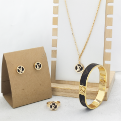 Stainless steel jewelry necklace Earrings Bracelet ring Wholesale