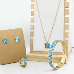 Stainless steel jewelry necklace Earrings Bracelet ring Wholesale