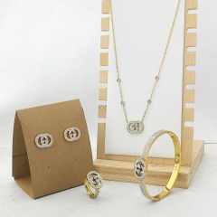 Stainless steel jewelry necklace Earrings Bracelet ring Wholesale