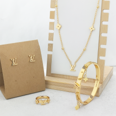 Stainless steel jewelry necklace Earrings Bracelet ring Wholesale