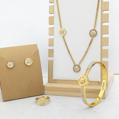 Stainless steel jewelry necklace Earrings Bracelet ring Wholesale