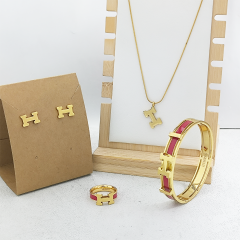 Stainless steel jewelry necklace Earrings Bracelet ring Wholesale