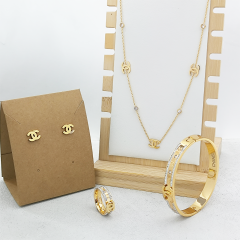 Stainless steel jewelry necklace Earrings Bracelet ring Wholesale