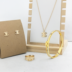 Stainless steel jewelry necklace Earrings Bracelet ring Wholesale