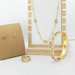 Stainless steel jewelry necklace Earrings Bracelet ring Wholesale