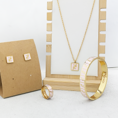 Stainless steel jewelry necklace Earrings Bracelet ring Wholesale