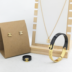 Stainless steel jewelry necklace Earrings Bracelet ring Wholesale