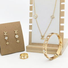 Stainless steel jewelry necklace Earrings Bracelet ring Wholesale