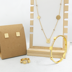 Stainless steel jewelry necklace Earrings Bracelet ring Wholesale