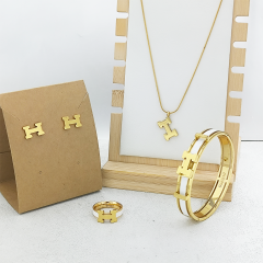 Stainless steel jewelry necklace Earrings Bracelet ring Wholesale