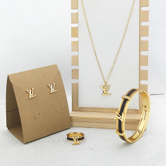 Stainless steel jewelry necklace Earrings Bracelet ring Wholesale