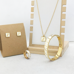 Stainless steel jewelry necklace Earrings Bracelet ring Wholesale