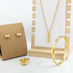 Stainless steel jewelry necklace Earrings Bracelet ring Wholesale