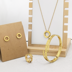 Stainless steel jewelry necklace Earrings Bracelet ring Wholesale