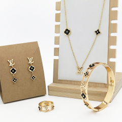 Stainless steel jewelry necklace Earrings Bracelet ring Wholesale