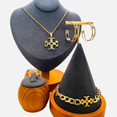 Stainless steel jewelry necklace Earrings Bracelet ring Wholesale