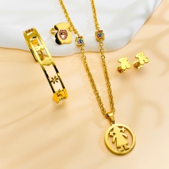 Stainless steel jewelry necklace Earrings Bracelet ring Wholesale