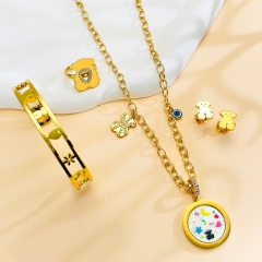 Stainless steel jewelry necklace Earrings Bracelet ring Wholesale