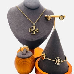 Stainless steel jewelry necklace Earrings Bracelet ring Wholesale