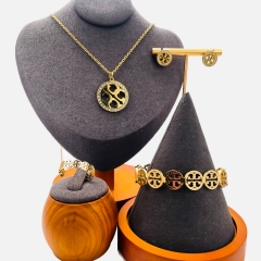 Stainless steel jewelry necklace Earrings Bracelet ring Wholesale