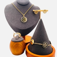 Stainless steel jewelry necklace Earrings Bracelet ring Wholesale