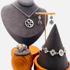 Stainless steel jewelry necklace Earrings Bracelet ring Wholesale