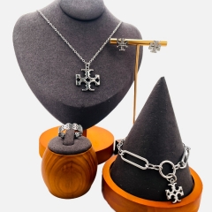 Stainless steel jewelry necklace Earrings Bracelet ring Wholesale