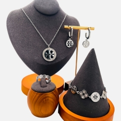 Stainless steel jewelry necklace Earrings Bracelet ring Wholesale