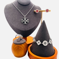 Stainless steel jewelry necklace Earrings Bracelet ring Wholesale