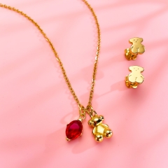 Stainless steel Tous bear jewelry set Wholesale