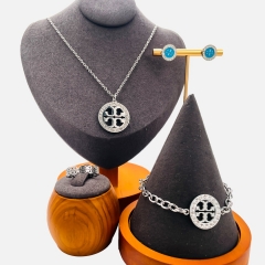 Stainless steel jewelry necklace Earrings Bracelet ring Wholesale