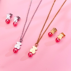 Stainless steel Tous bear jewelry set Wholesale