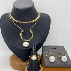Stainless steel jewelry necklace Earrings  ring Wholesale