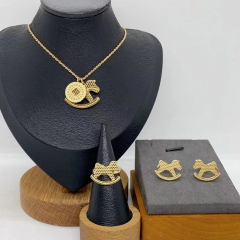 Stainless steel jewelry necklace Earrings  ring Wholesale