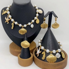 Stainless steel jewelry necklace Earrings Bracelet ring Wholesale