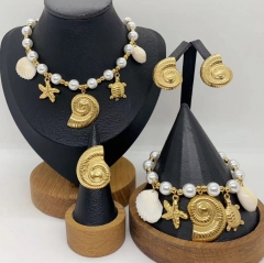 Stainless steel jewelry necklace Earrings Bracelet ring Wholesale