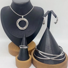 Stainless steel jewelry necklace Earrings Bracelet ring Wholesale