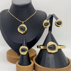 Stainless steel jewelry necklace Earrings Bracelet ring Wholesale