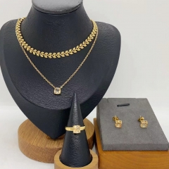 Stainless steel jewelry necklace Earrings  ring Wholesale