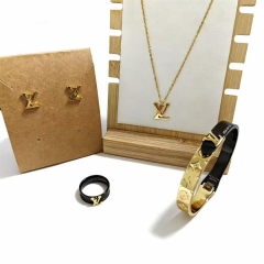 Stainless steel jewelry necklace Earrings Bracelet ring Wholesale